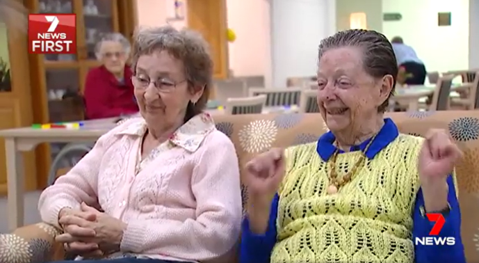 Local daycare visits aged care residents for playtime