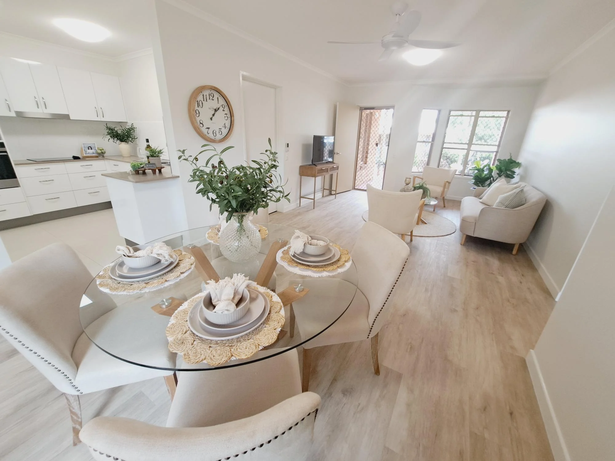 Stylish and comfortable living area in retirement community unit 63.