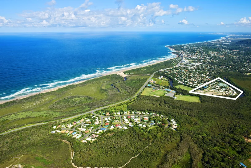 Coastal view illustrating Sundale retirement community and surrounding natural beauty.